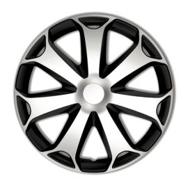 4 RACING Mega Silver&Black R16 Колпаки для колес (Комплект 4 шт.)