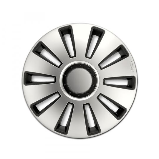 Колпаки 4Racing Silverstone Silver&Black R13 (Комплект 4 шт.)