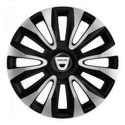 Колпаки 4Racing Avalon Carbon Silver&Black R14 Dacia (Комплект 4 шт.)