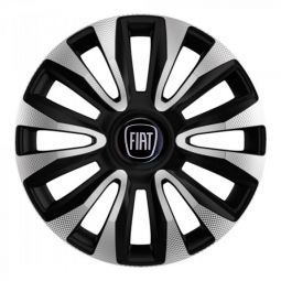 Колпаки 4Racing Avalon Carbon Silver&Black R14 Fiat (Комплект 4 шт.)