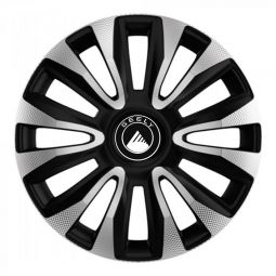 Колпаки 4Racing Avalon Carbon Silver&Black R14 Geely (Комплект 4 шт.)