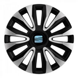 Колпаки 4Racing Avalon Carbon Silver&Black R14 Seat (Комплект 4 шт.)
