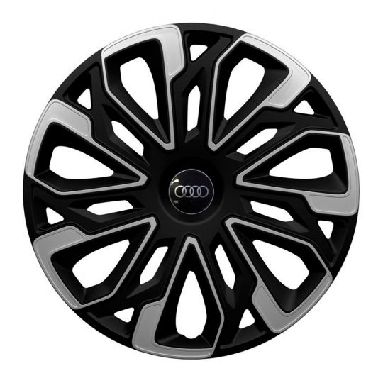 Колпаки 4Racing Estoril Silver&Black R16 Audi (Комплект 4 шт.) Колпаки 4Racing Estoril Silver&Black R16 Audi (Комплект 4 шт.)