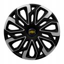 4 RACING Estoril Silver&Black R15 Колпаки для колес с логотипом Chevrolet (Комплект 4 шт.)