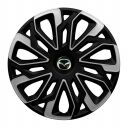 4 RACING Estoril Silver&Black R16 Колпаки для колес с логотипом Mazda (Комплект 4 шт.)