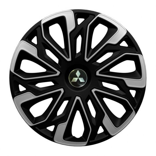Колпаки 4Racing Estoril Silver&Black R14 Mitsubishi (Комплект 4 шт.) Колпаки 4Racing Estoril Silver&Black R14 Mitsubishi (Комплект 4 шт.)