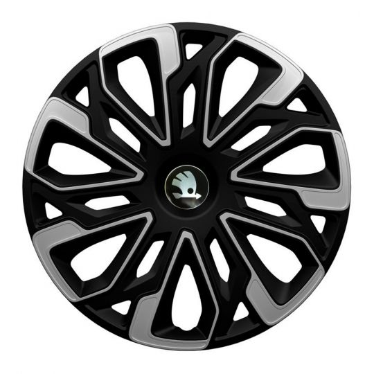 Колпаки 4Racing Estoril Silver&Black R15 Skoda (Комплект 4 шт.) Колпаки 4Racing Estoril Silver&Black R15 Skoda (Комплект 4 шт.)
