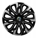 4 RACING Estoril Silver&Black R14 Колпаки для колес с логотипом Volkswagen (Комплект 4 шт.)
