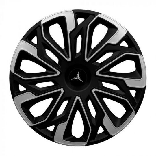 Колпаки 4Racing Estoril Silver&Black R15 Mercedes-Benz (Комплект 4 шт.)
