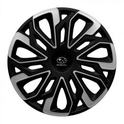 Колпаки 4Racing Estoril Silver&Black R14 Subaru (Комплект 4 шт.)