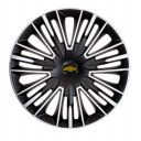 4 RACING Jerez Silver&Black R15 Колпаки для колес с логотипом Chevrolet (Комплект 4 шт.)