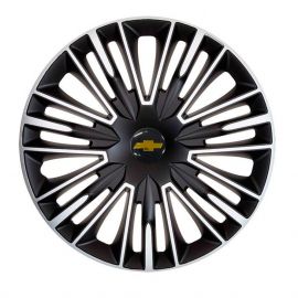 4 RACING Jerez Silver&Black R14 Колпаки для колес с логотипом Chevrolet (Комплект 4 шт.)