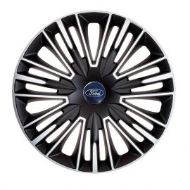4 RACING Jerez Silver&Black R16 Колпаки для колес с логотипом Ford (Комплект 4 шт.)