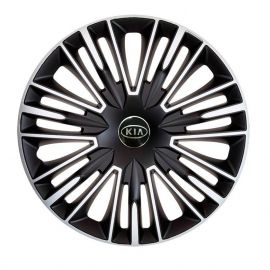4 RACING Jerez Silver&Black R14 Колпаки для колес с логотипом Kia (Комплект 4 шт.)