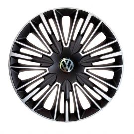 4 RACING Jerez Silver&Black R14 Колпаки для колес с логотипом Volkswagen (Комплект 4 шт.)