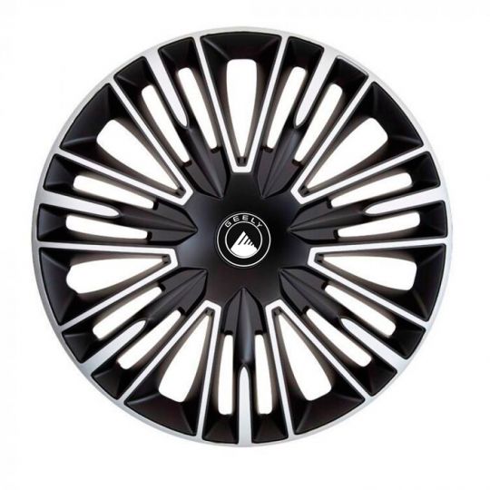 Колпаки 4Racing Jerez Silver&Black R13 Geely (Комплект 4 шт.)