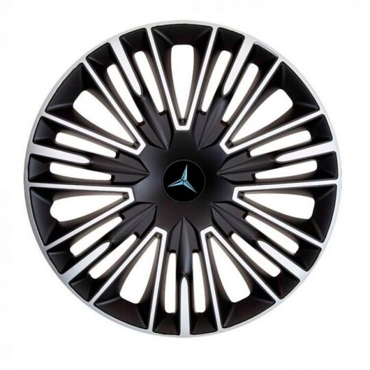 Колпаки 4Racing Jerez Silver&Black R15 Mercedes-Benz (Комплект 4 шт.)