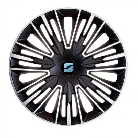 Колпаки 4Racing Jerez Silver&Black R14 Seat (Комплект 4 шт.)