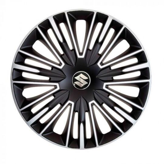 Колпаки 4Racing Jerez Silver&Black R16 Suzuki (Комплект 4 шт.)