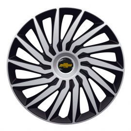 4 RACING Kendo Silver&Black R14 Колпаки для колес с логотипом Chevrolet (Комплект 4 шт.)