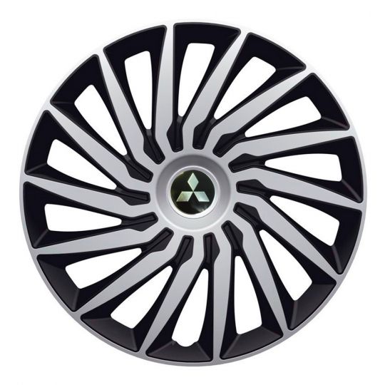 Колпаки 4Racing Kendo Silver&Black R14 Mitsubishi (Комплект 4 шт.)