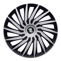 Колпаки 4Racing Kendo Silver&Black R14 Skoda (Комплект 4 шт.)