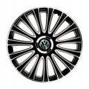 4 RACING Le Mans Pro Silver&Black R16 Колпаки для колес с логотипом Volkswagen (Комплект 4 шт.)