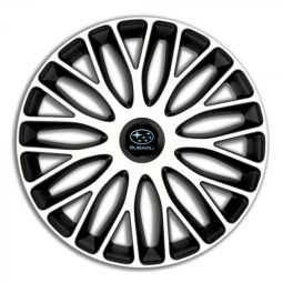 Колпаки 4Racing Mugello White&Black R16 Subaru (Комплект 4 шт.)
