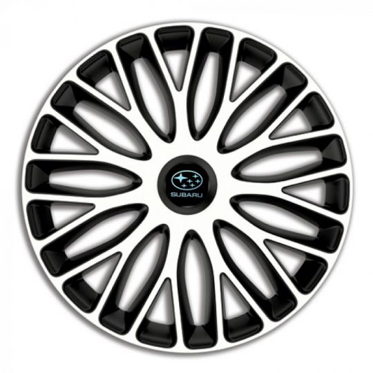 Колпаки 4Racing Mugello White&Black R15 Subaru (Комплект 4 шт.)