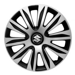 Колпаки 4Racing Nardo Silver&Black R15 Suzuki (Комплект 4 шт.)