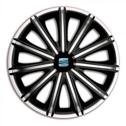 Колпаки 4Racing Nero Silver&Black R18 Seat (Комплект 4 шт.)