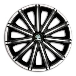 Колпаки 4Racing Nero Silver&Black R18 Skoda (Комплект 4 шт.)