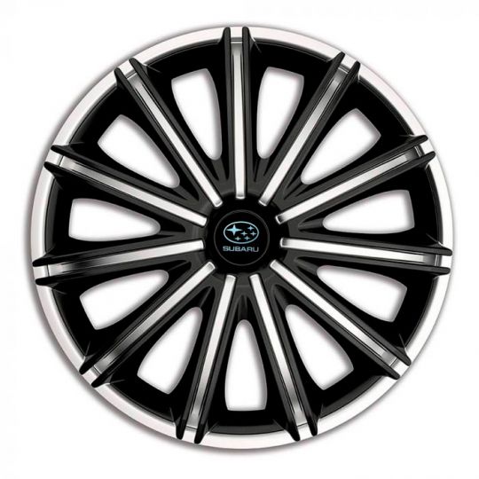 Колпаки 4Racing Nero Silver&Black R18 Subaru (Комплект 4 шт.)