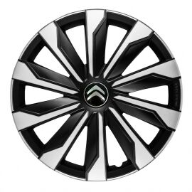 Колпаки 4Racing Typhoon Silver&Black R15 Citroen (Комплект 4 шт.)