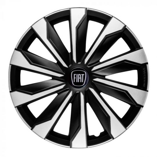 Колпаки 4Racing Typhoon Silver&Black R16 Fiat (Комплект 4 шт.)