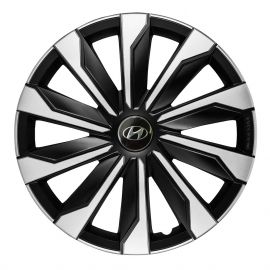 Колпаки 4Racing Typhoon Silver&Black R16 Hyundai (Комплект 4 шт.)