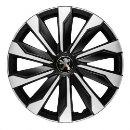 Колпаки 4Racing Typhoon Silver&Black R16 Peugeot (Комплект 4 шт.)