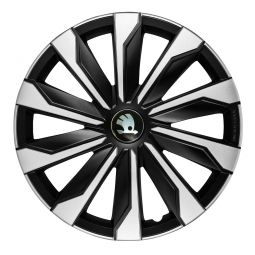 Колпаки 4Racing Typhoon Silver&Black R17 Skoda (Комплект 4 шт.)