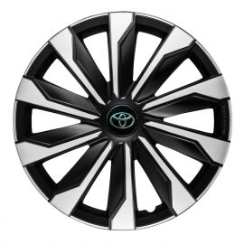 Колпаки 4Racing Typhoon Silver&Black R15 Toyota (Комплект 4 шт.)