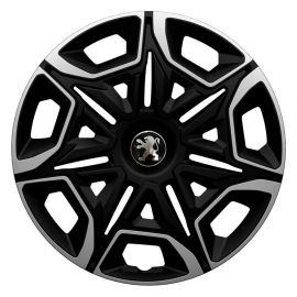 Колпаки 4Racing Varido Silver&Black R15 Peugeot (Комплект 4 шт.)