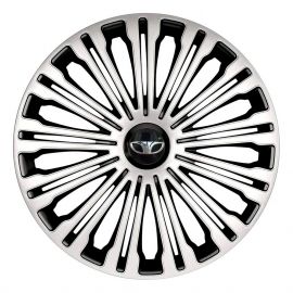 4 RACING Volante Silver&Black R16 Колпаки для колес с логотипом Daewoo (Комплект 4 шт.)