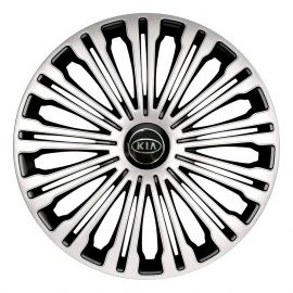 4 RACING Volante Silver&Black R15 Колпаки для колес с логотипом Kia (Комплект 4 шт.)