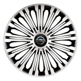 4 RACING Volante Silver&Black R16 Колпаки для колес с логотипом Nissan (Комплект 4 шт.)