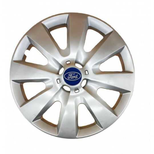 AK Автомобільні модельні колпаки R15, A106, сріблясті з логотипом Ford (Комплект 4 шт.)