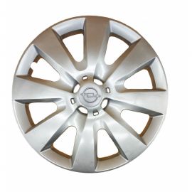AK Автомобільні модельні колпаки R15, A106, сріблясті з сірим логотипом Opel (Комплект 4 шт.)