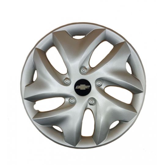 AK Автомобільні модельні колпаки R15, A122, сріблясті з логотипом Chevrolet (Комплект 4 шт.)