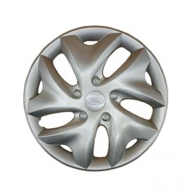 AK Автомобільні модельні колпаки R15, A122, сріблясті з сірим логотипом Ford (Комплект 4 шт.)