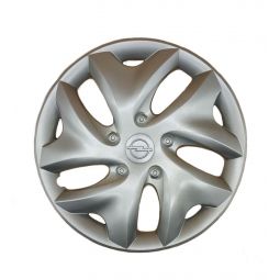 AK Автомобільні модельні колпаки R15, A122, сріблясті з сірим логотипом Opel (Комплект 4 шт.)