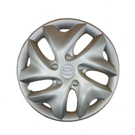 AK Автомобільні модельні колпаки R15, A122, сріблясті з сірим логотипом Toyota (Комплект 4 шт.)