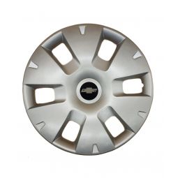 AK Автомобільні модельні колпаки R15, A124, сріблясті з логотипом Chevrolet (Комплект 4 шт.)